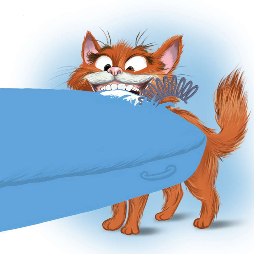 Ilustracja kota z materacem